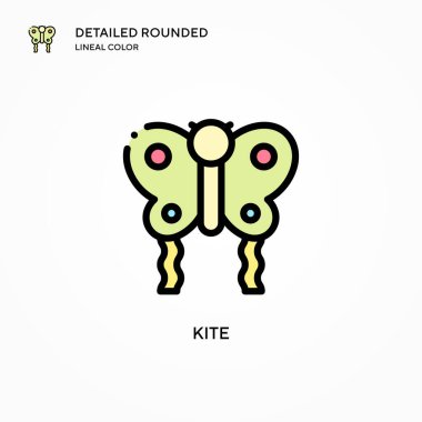 Uçurtma vektör simgesi. Modern vektör illüstrasyon kavramları. Düzenlemesi ve kişiselleştirmesi kolay.
