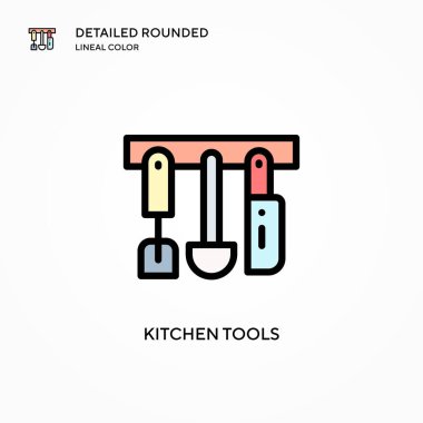 Mutfak aletleri vektör simgesi. Modern vektör illüstrasyon kavramları. Düzenlemesi ve kişiselleştirmesi kolay.