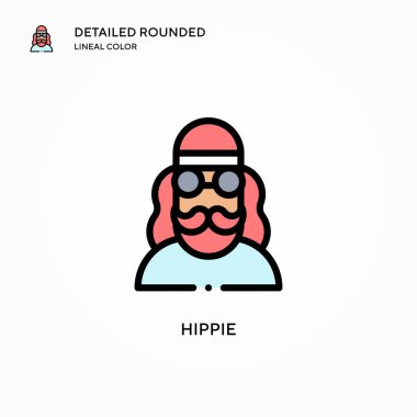 Hippi vektör simgesi. Modern vektör illüstrasyon kavramları. Düzenlemesi ve kişiselleştirmesi kolay.