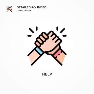 Vektör simgesine yardım et. Modern vektör illüstrasyon kavramları. Düzenlemesi ve kişiselleştirmesi kolay.