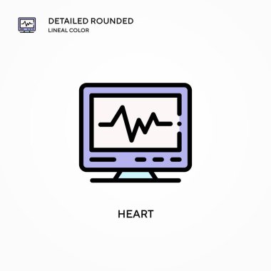 Kalp vektör simgesi. Modern vektör illüstrasyon kavramları. Düzenlemesi ve kişiselleştirmesi kolay.
