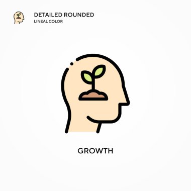 Büyüme vektör simgesi. Modern vektör illüstrasyon kavramları. Düzenlemesi ve kişiselleştirmesi kolay.
