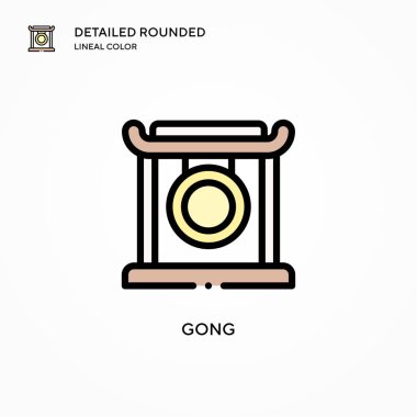Gong vektör simgesi. Modern vektör illüstrasyon kavramları. Düzenlemesi ve kişiselleştirmesi kolay.