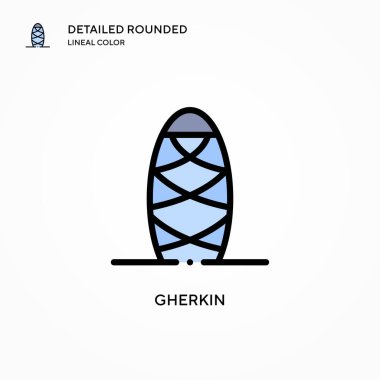 Gherkin vektör simgesi. Modern vektör illüstrasyon kavramları. Düzenlemesi ve kişiselleştirmesi kolay.