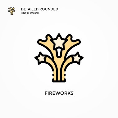 Havai fişek vektör simgesi. Modern vektör illüstrasyon kavramları. Düzenlemesi ve kişiselleştirmesi kolay.