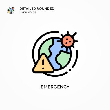 Acil durum vektör simgesi. Modern vektör illüstrasyon kavramları. Düzenlemesi ve kişiselleştirmesi kolay.