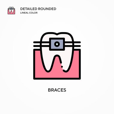 Parantez vektör simgesi. Modern vektör illüstrasyon kavramları. Düzenlemesi ve kişiselleştirmesi kolay.