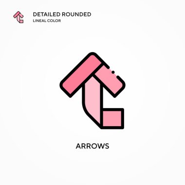 Ok vektör simgesi. Modern vektör illüstrasyon kavramları. Düzenlemesi ve kişiselleştirmesi kolay.