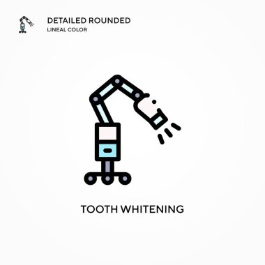 Diş beyazlatma vektör simgesi. Modern vektör illüstrasyon kavramları. Düzenlemesi ve kişiselleştirmesi kolay.