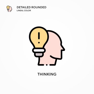 Vektör ikonu düşünüyorum. Modern vektör illüstrasyon kavramları. Düzenlemesi ve kişiselleştirmesi kolay.