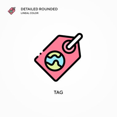 Etiket vektör simgesi. Modern vektör illüstrasyon kavramları. Düzenlemesi ve kişiselleştirmesi kolay.