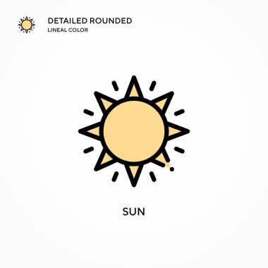 Güneş vektör simgesi. Modern vektör illüstrasyon kavramları. Düzenlemesi ve kişiselleştirmesi kolay.