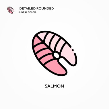 Somon vektör simgesi. Modern vektör illüstrasyon kavramları. Düzenlemesi ve kişiselleştirmesi kolay.