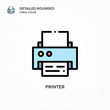 Yazıcı vektör simgesi. Modern vektör illüstrasyon kavramları. Düzenlemesi ve kişiselleştirmesi kolay.