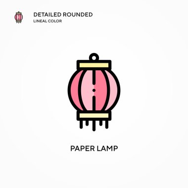 Kağıt lamba vektör simgesi. Modern vektör illüstrasyon kavramları. Düzenlemesi ve kişiselleştirmesi kolay.
