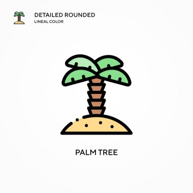 Palmiye ağacı vektör simgesi. Modern vektör illüstrasyon kavramları. Düzenlemesi ve kişiselleştirmesi kolay.