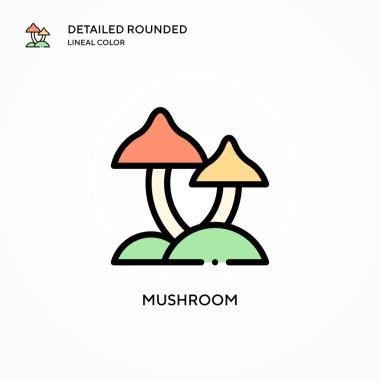 Mantar vektör simgesi. Modern vektör illüstrasyon kavramları. Düzenlemesi ve kişiselleştirmesi kolay.