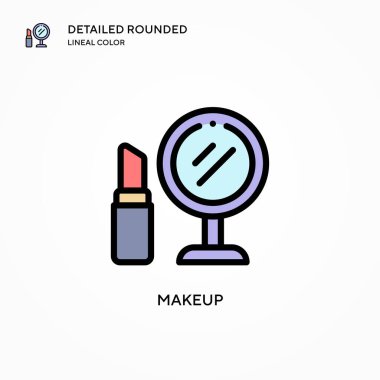 Makyaj vektörü simgesi. Modern vektör illüstrasyon kavramları. Düzenlemesi ve kişiselleştirmesi kolay.
