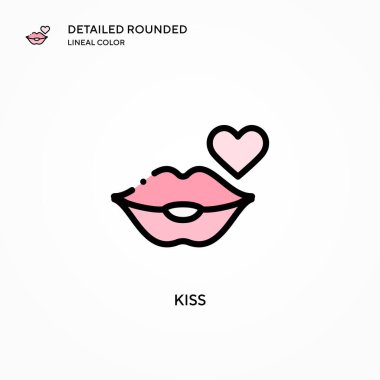 Öpücük vektör simgesi. Modern vektör illüstrasyon kavramları. Düzenlemesi ve kişiselleştirmesi kolay.