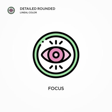 Vektör simgesine odaklan. Modern vektör illüstrasyon kavramları. Düzenlemesi ve kişiselleştirmesi kolay.