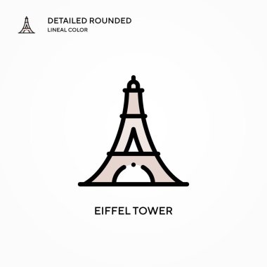Eyfel kule vektör simgesi. Modern vektör illüstrasyon kavramları. Düzenlemesi ve kişiselleştirmesi kolay.