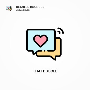 Sohbet balonu vektör simgesi. Modern vektör illüstrasyon kavramları. Düzenlemesi ve kişiselleştirmesi kolay.