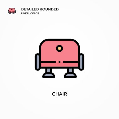 Sandalye vektör simgesi. Modern vektör illüstrasyon kavramları. Düzenlemesi ve kişiselleştirmesi kolay.