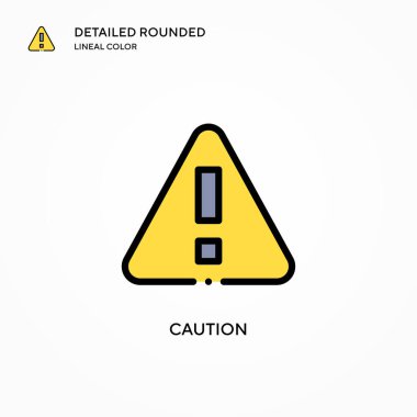 Dikkat vektör simgesi. Modern vektör illüstrasyon kavramları. Düzenlemesi ve kişiselleştirmesi kolay.