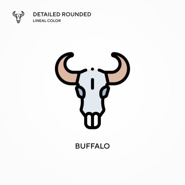 Buffalo vektör ikonu. Modern vektör illüstrasyon kavramları. Düzenlemesi ve kişiselleştirmesi kolay.
