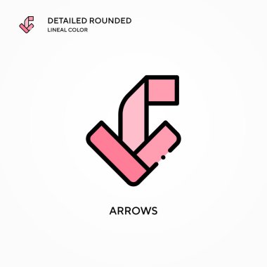 Ok vektör simgesi. Modern vektör illüstrasyon kavramları. Düzenlemesi ve kişiselleştirmesi kolay.