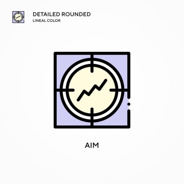 Hedef vektör simgesi. Modern vektör illüstrasyon kavramları. Düzenlemesi ve kişiselleştirmesi kolay.