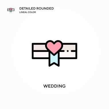 Düğün ikonu. Modern vektör illüstrasyon kavramları. Düzenlemesi ve kişiselleştirmesi kolay.