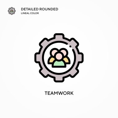 Takım çalışması vektör simgesi. Modern vektör illüstrasyon kavramları. Düzenlemesi ve kişiselleştirmesi kolay.