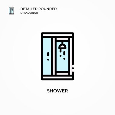 Duş vektör simgesi. Modern vektör illüstrasyon kavramları. Düzenlemesi ve kişiselleştirmesi kolay.