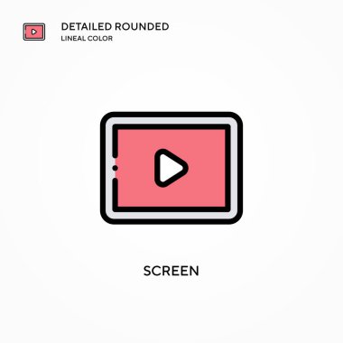 Ekran vektör simgesi. Modern vektör illüstrasyon kavramları. Düzenlemesi ve kişiselleştirmesi kolay.