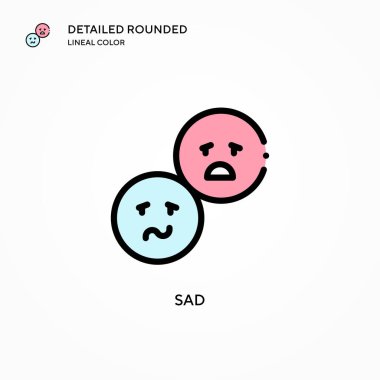 Üzücü vektör simgesi. Modern vektör illüstrasyon kavramları. Düzenlemesi ve kişiselleştirmesi kolay.