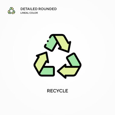 Vektör simgesini geri dönüştür. Modern vektör illüstrasyon kavramları. Düzenlemesi ve kişiselleştirmesi kolay.