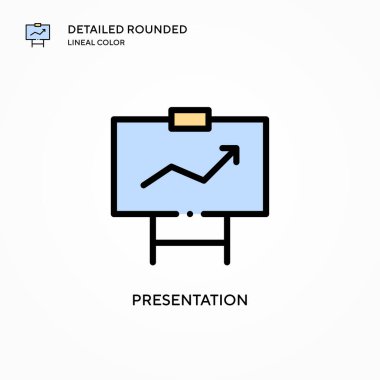 Sunum vektör simgesi. Modern vektör illüstrasyon kavramları. Düzenlemesi ve kişiselleştirmesi kolay.