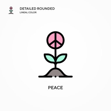 Barış vektör simgesi. Modern vektör illüstrasyon kavramları. Düzenlemesi ve kişiselleştirmesi kolay.