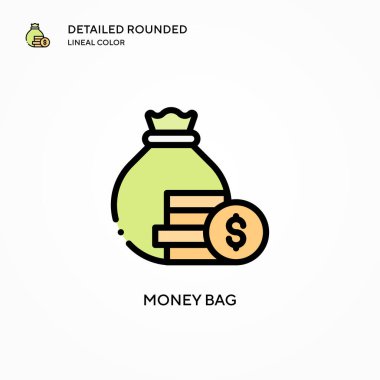 Para çantası vektör simgesi. Modern vektör illüstrasyon kavramları. Düzenlemesi ve kişiselleştirmesi kolay.
