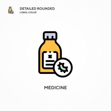 İlaç vektör simgesi. Modern vektör illüstrasyon kavramları. Düzenlemesi ve kişiselleştirmesi kolay.
