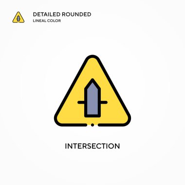 Kesişme vektörü simgesi. Modern vektör illüstrasyon kavramları. Düzenlemesi ve kişiselleştirmesi kolay.