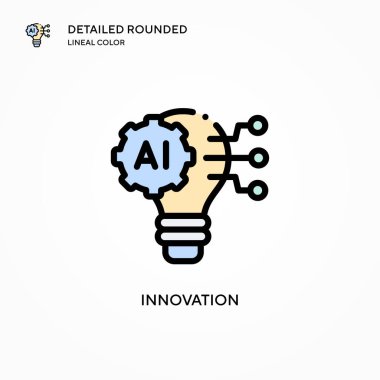 Yenilik vektör simgesi. Modern vektör illüstrasyon kavramları. Düzenlemesi ve kişiselleştirmesi kolay.