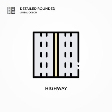 Otoyol vektör simgesi. Modern vektör illüstrasyon kavramları. Düzenlemesi ve kişiselleştirmesi kolay.