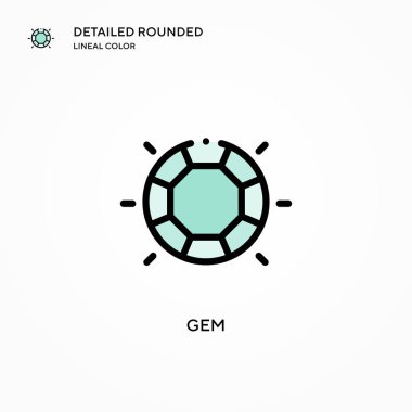 Gem vektör simgesi. Modern vektör illüstrasyon kavramları. Düzenlemesi ve kişiselleştirmesi kolay.