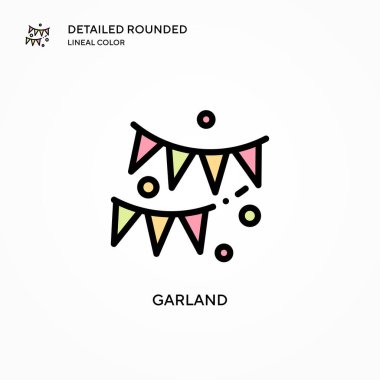 Çelenk vektör simgesi. Modern vektör illüstrasyon kavramları. Düzenlemesi ve kişiselleştirmesi kolay.