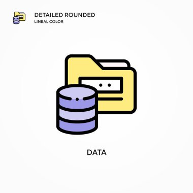 Veri vektör simgesi. Modern vektör illüstrasyon kavramları. Düzenlemesi ve kişiselleştirmesi kolay.