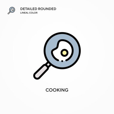 Yemek pişirme vektörü simgesi. Modern vektör illüstrasyon kavramları. Düzenlemesi ve kişiselleştirmesi kolay.