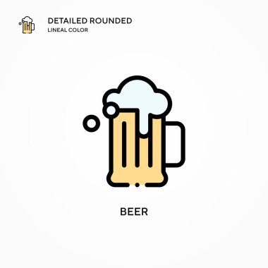 Bira vektör simgesi. Modern vektör illüstrasyon kavramları. Düzenlemesi ve kişiselleştirmesi kolay.