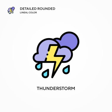 Fırtına vektör simgesi. Modern vektör illüstrasyon kavramları. Düzenlemesi ve kişiselleştirmesi kolay.